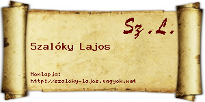 Szalóky Lajos névjegykártya