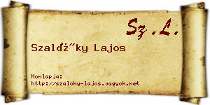 Szalóky Lajos névjegykártya
