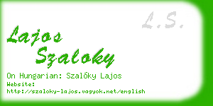 lajos szaloky business card